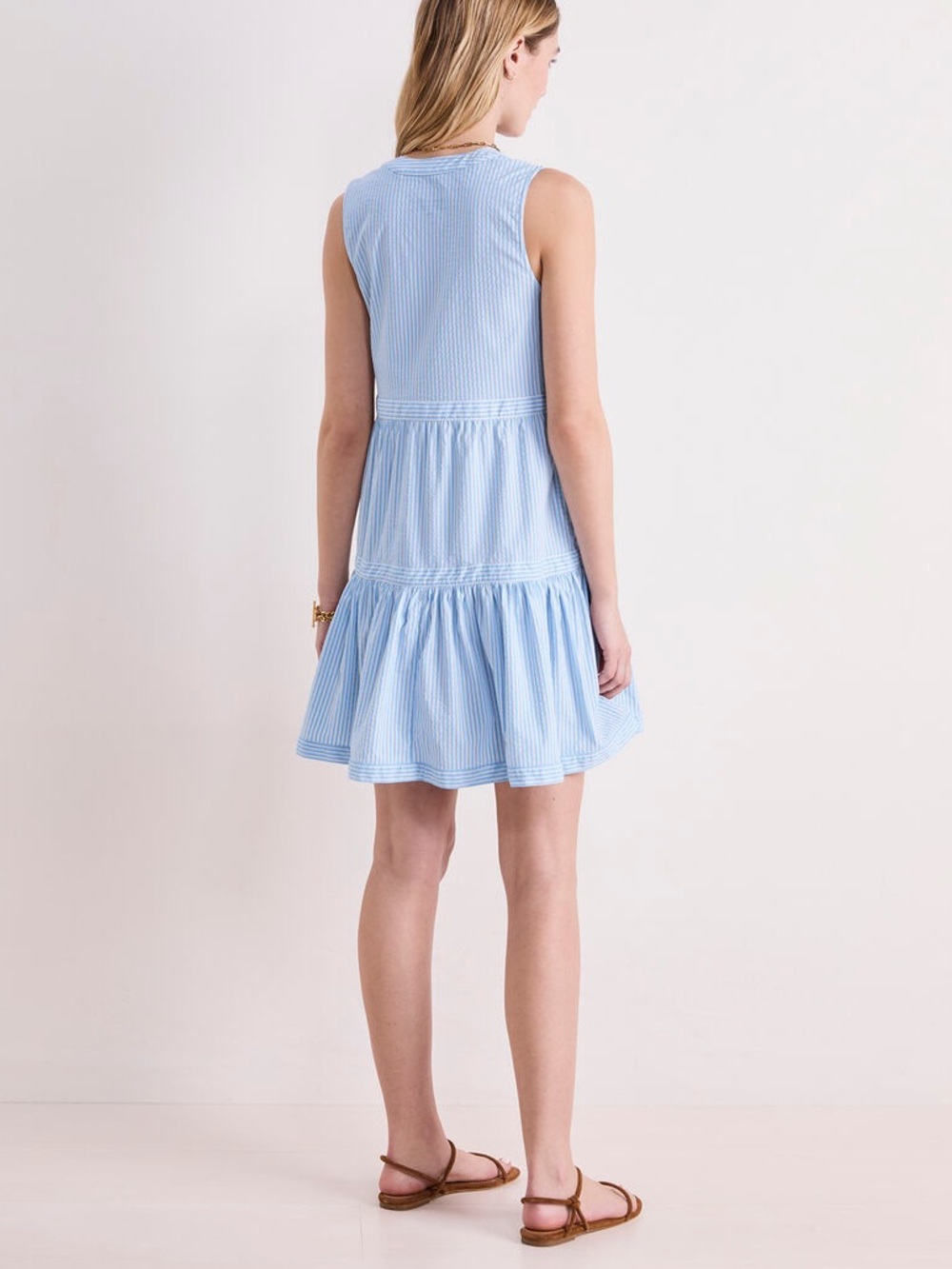 Vineyard Vines Light Blue & White Striped Mini Dress - Picture 4 of 5